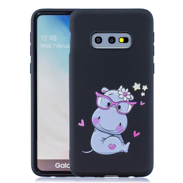 Pattern Printing TPU Gel Protective Case with Silicone Strap for Samsung Galaxy S10e - Black-2