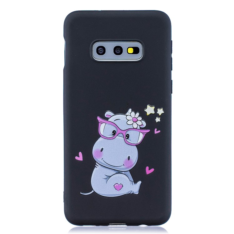 Pattern Printing TPU Gel Protective Case with Silicone Strap for Samsung Galaxy S10e - Black-3