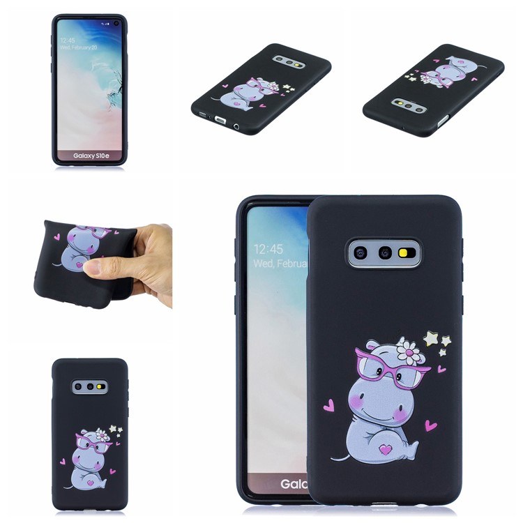 Pattern Printing TPU Gel Protective Case with Silicone Strap for Samsung Galaxy S10e - Black-8