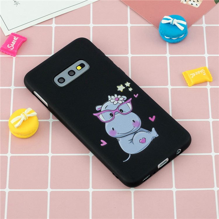 Pattern Printing TPU Gel Protective Case with Silicone Strap for Samsung Galaxy S10e - Black-9