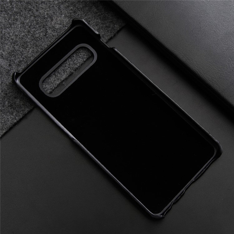 Snake Pattern PU Leather Coated PC Hard Casing for Samsung Galaxy S10 Plus - Black-5