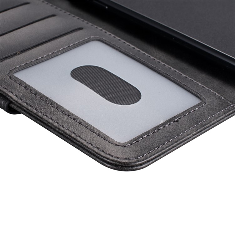 Zipper Wallet Flip Stand Leather Case with Strap for Samsung Galaxy S10 Plus - Black-6