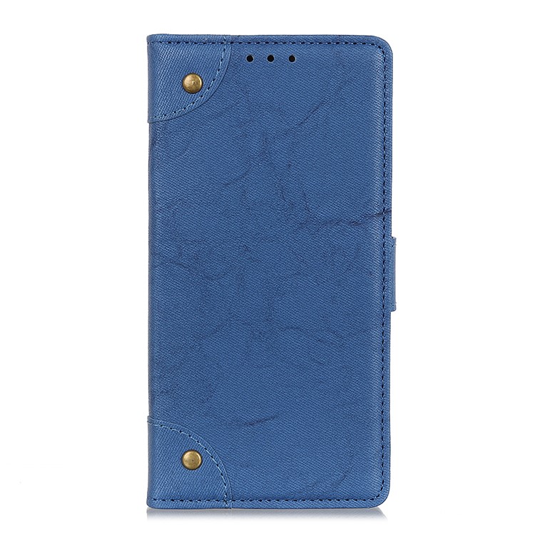 Retro Style Leather Magnetic Stand Wallet Case for Samsung Galaxy A90 / A80 - Blue-2