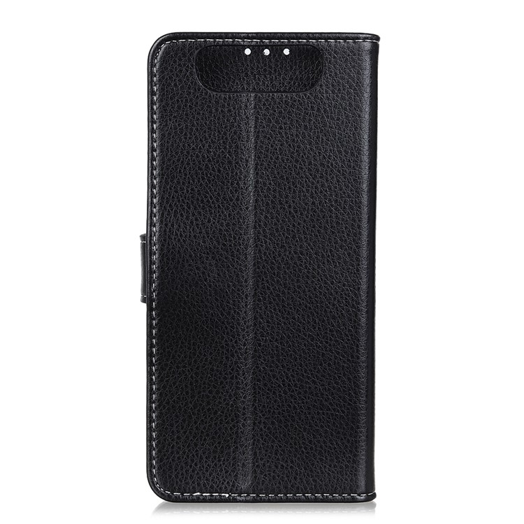 Litchi Grain Leather Cover with Wallet Stand for Samsung Galaxy A90 / A80 - Black-10