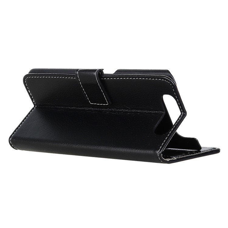 Litchi Grain Leather Cover with Wallet Stand for Samsung Galaxy A90 / A80 - Black-11