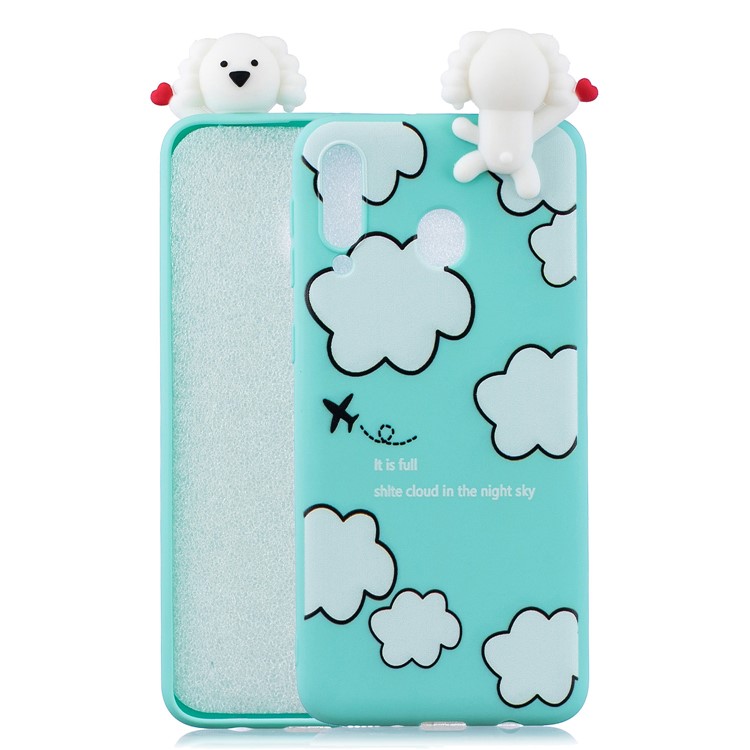 

[3D Cute Doll] Patterned TPU Phone Case Cover for Samsung Galaxy M30 - Clouds, Galaxy M30