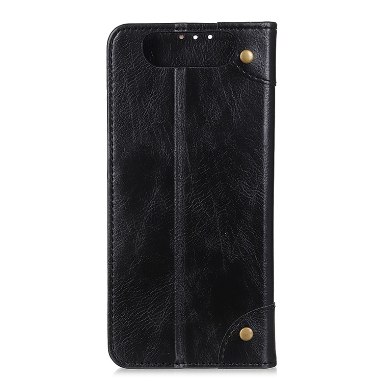 Crazy Horse Auto-absorbed Split Leather Wallet Shell for Samsung Galaxy A80 / A90 - Black-9