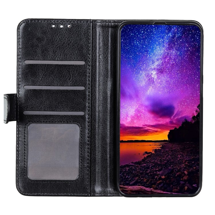 Crazy Horse Leather Wallet Stand Phone Shell for Samsung Galaxy A20e - Black-6