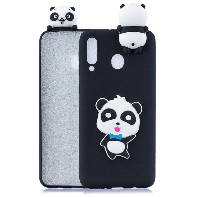 

[3D Cute Doll] Patterned TPU Phone Case Cover for Samsung Galaxy M20 - Panda Say Hello, Galaxy M20