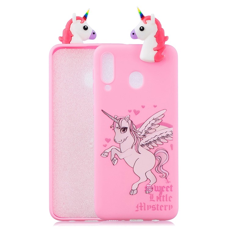 

[3D Cute Doll] Patterned TPU Phone Case Cover for Samsung Galaxy M20 - Unicorn, Galaxy M20