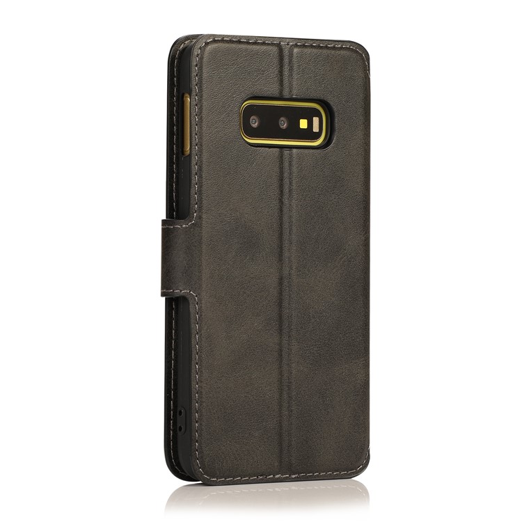 PU Leather + TPU Wallet Stand Protection Phone Shell for Samsung Galaxy S10e - Black-3