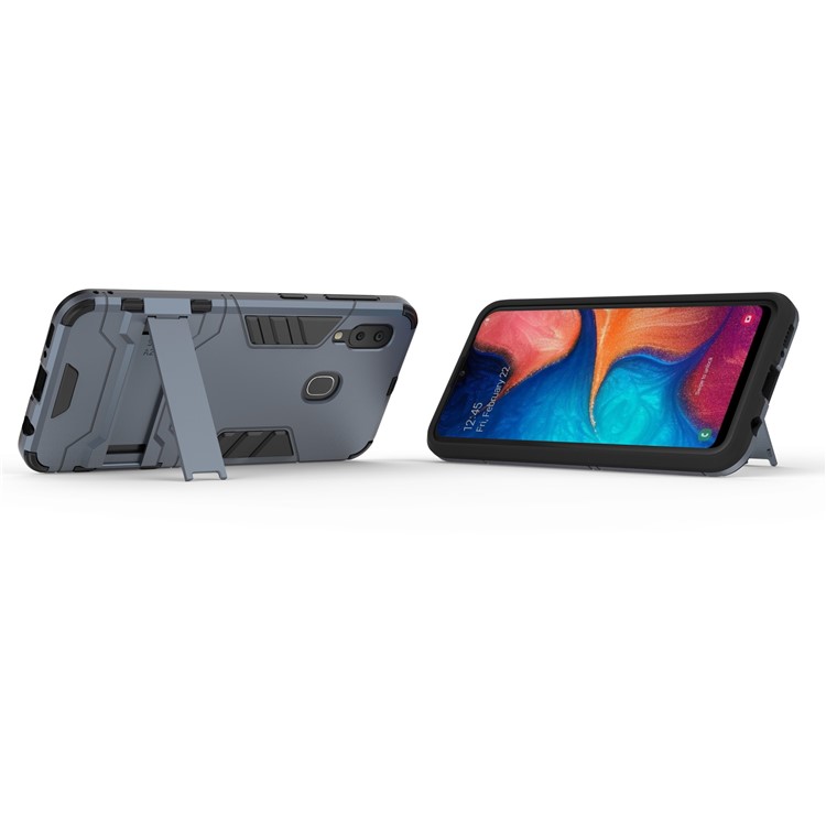 Cool Guard Kickstand PC TPU Hybrid Case for Samsung Galaxy A20e - Dark Blue-5