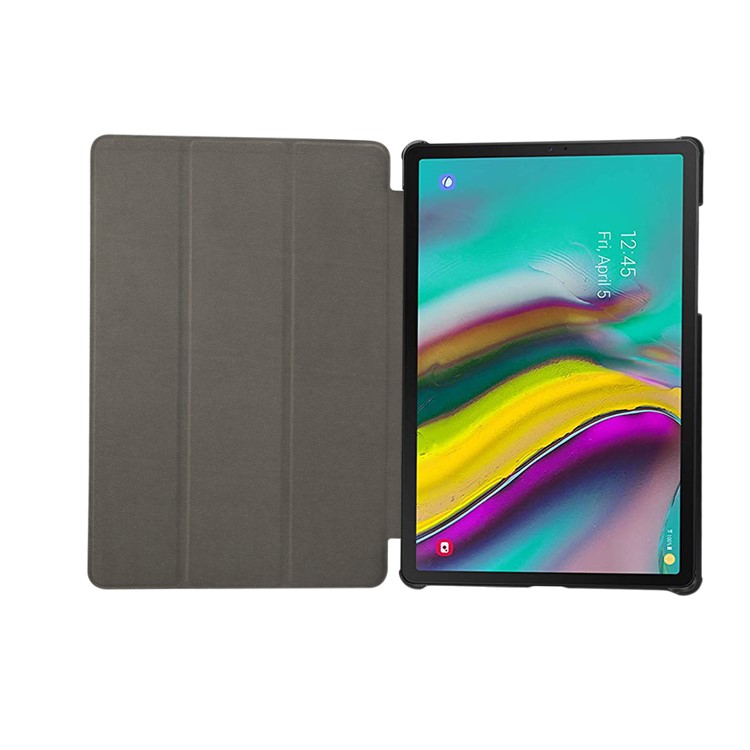 Marble Texture Tri-fold PU Leather + PC Stand Tablet Shell for Samsung Galaxy Tab S5e SM-T720 - Black-7