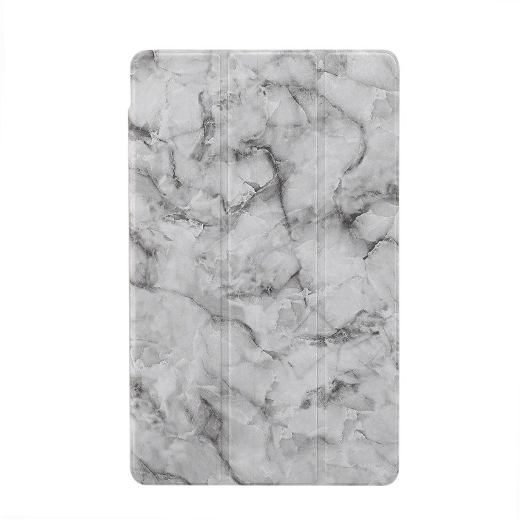 Textura De Mármore Dobrável Em Três Partes PU Couro Suporte Tablet Capa Para Galaxy Tab A 10.1 (2019) SM-T515 / SM-T510 - Cinzento-2