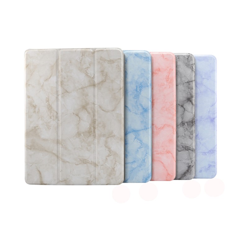 Marble Texture Tri-fold PU Leather Stand Tablet Cover for Galaxy Tab A 10.1 (2019) SM-T515 / SM-T510 - Grey-9