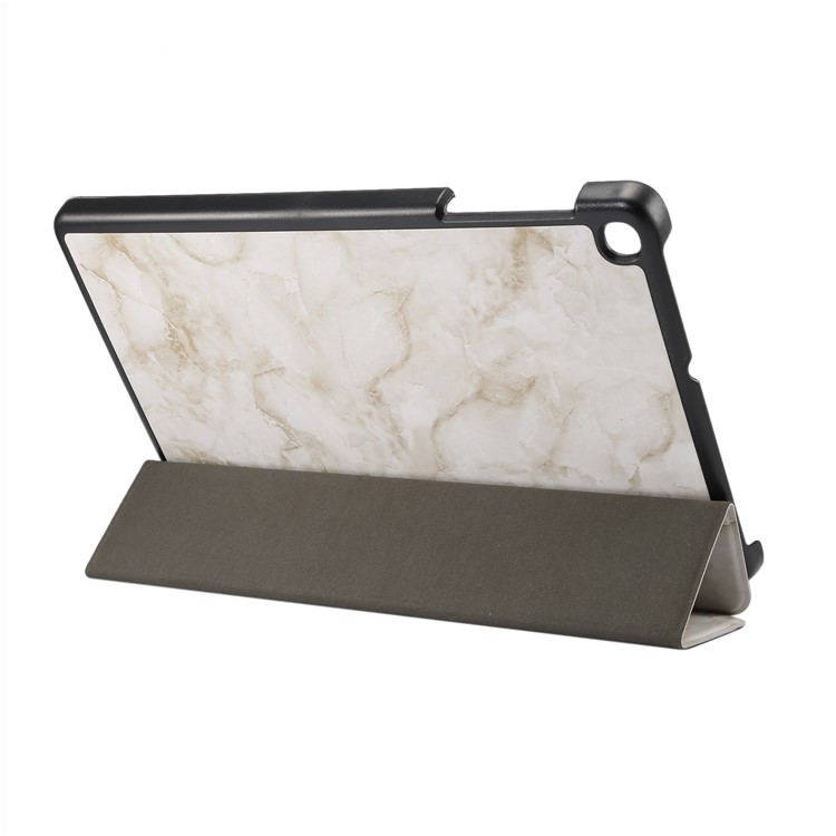 Marble Texture Tri-fold PU Leather Stand Tablet Cover for Galaxy Tab A 10.1 (2019) SM-T515 / SM-T510 - White-3