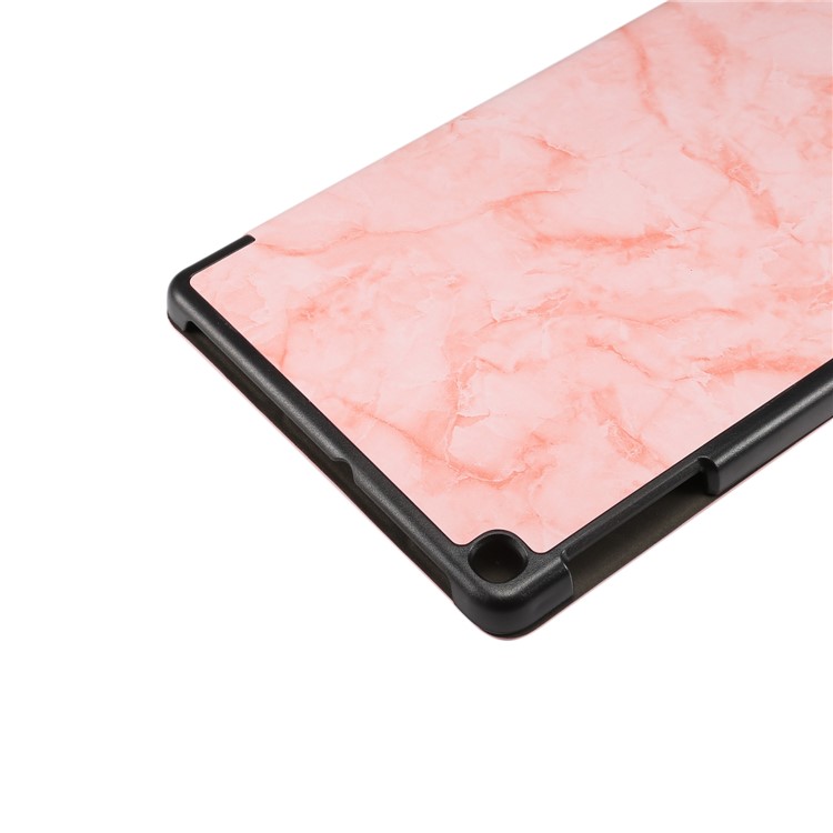 Mármol Texture Tri-fold PU Leather Stand Cubierta Para Galaxy Tab A 10.1 (2019) SM-T515 / SM-T510 - Rosado-4