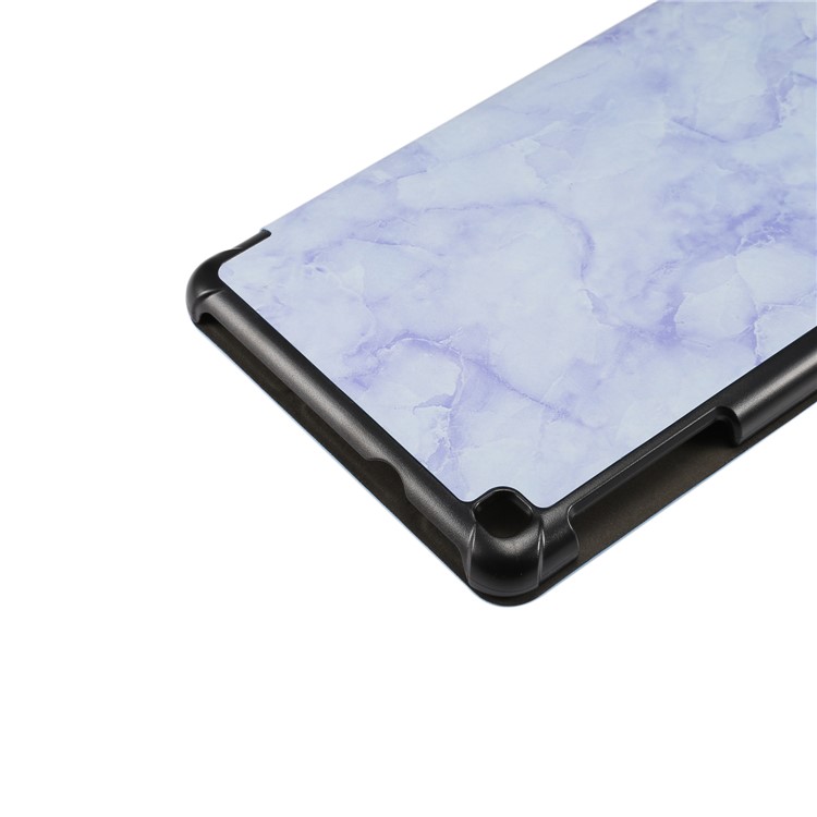 Marble Texture Tri-fold PU Leather + PC Stand Tablet Case for Samsung Galaxy Tab A 8 (2019) / Tab A with S Pen P200 P205 - Purple-8