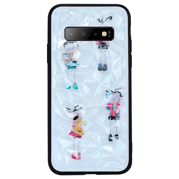 

3D Diamond Texture PC+TPU Frame Hybrid Back Case for Samsung Galaxy S10 Plus - Couple Ants, Galaxy S10 Plus