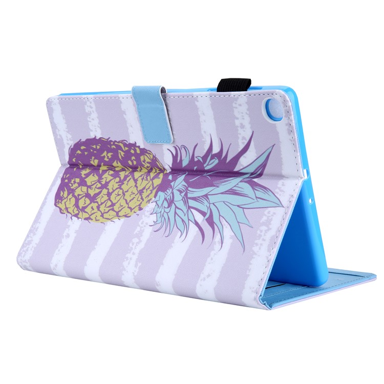 Pattern Printing Stand Leather Tablet Cover for Samsung Galaxy Tab S5e SM-T720 / SM-T725 - Pineapple-4