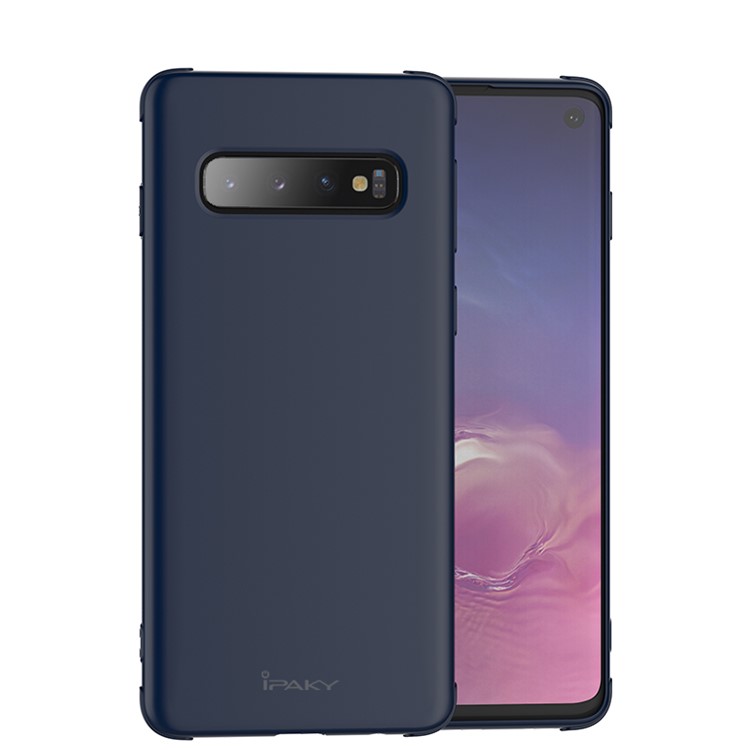 

Серия IPAKY Galaxy Для Samsung Galaxy S10 Прорезиненная Крышка Телефона ТПУ - Темно-синий, Galaxy S10