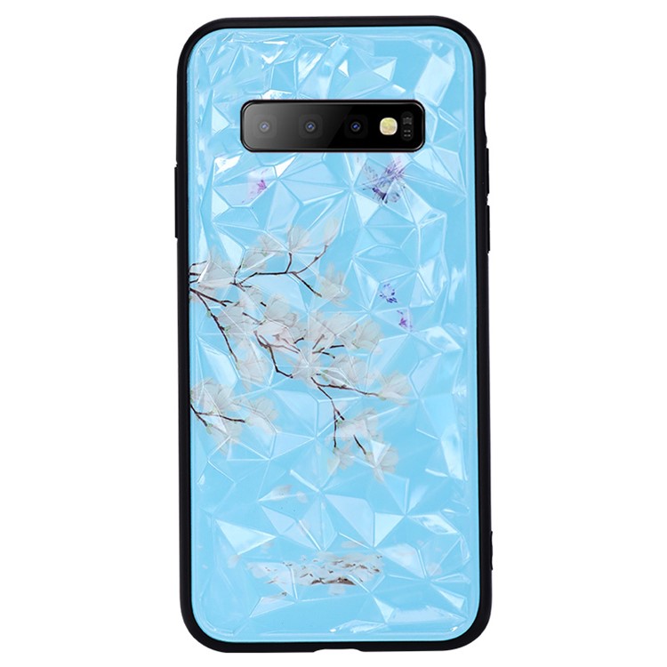

3D Алмазная Текстура Рама ТПУ + ПК Гибридный Чехол Для Samsung Galaxy S10 - Цветение Сливы, Galaxy S10