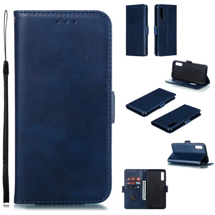

Leather Wallet Stand Flip Phone Case Cover for Samsung Galaxy A50/A50s/A30s - Blue, Galaxy A50