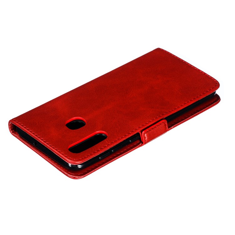 PU Leather Stand Wallet Case for Samsung Galaxy A30 / A20 - Red-11