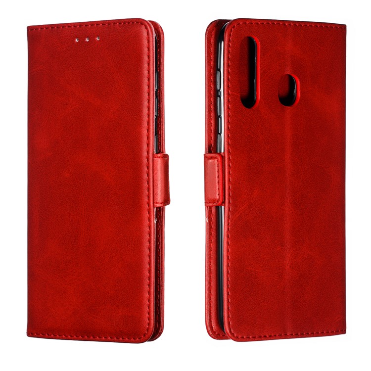 PU Leather Stand Wallet Case for Samsung Galaxy A30 / A20 - Red-6