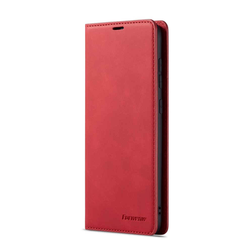 FORWENW Auto-absorvido PU Carteira De Couro Stand Case Para Samsung Galaxy A70 - Vermelho-2