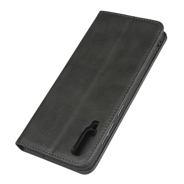 Auto-absorbed Leather Wallet Stand Cover for Samsung Galaxy A70 - Black-6