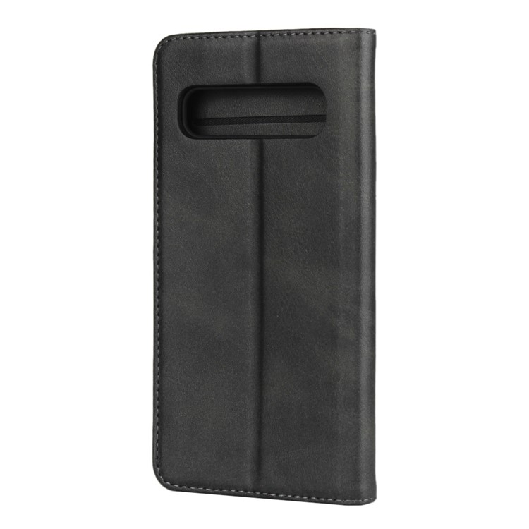 Auto-absorbed Leather Wallet Stand Cover for Samsung Galaxy S10 5G - Black-3