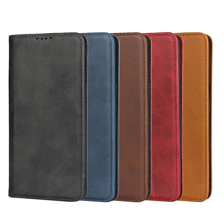 Auto-absorbed Leather Wallet Stand Cover for Samsung Galaxy S10 5G - Black-8