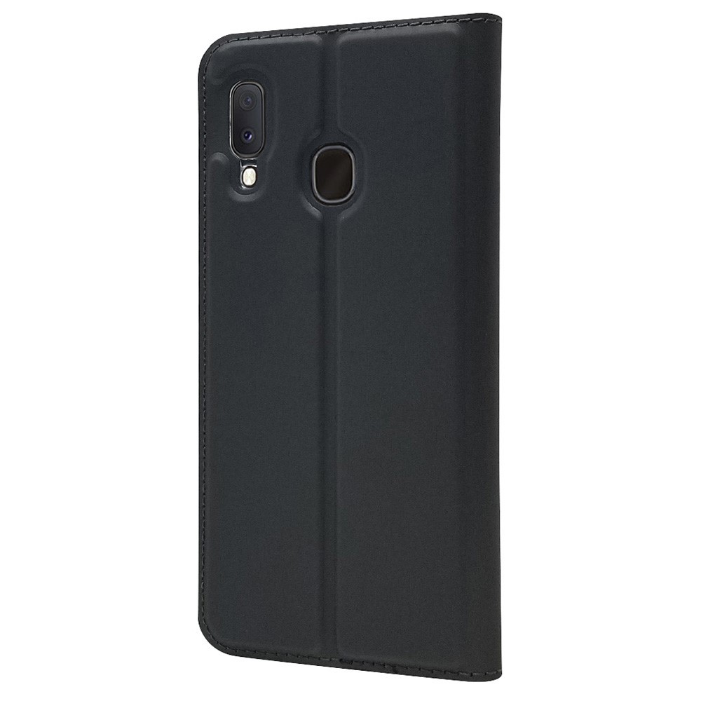 Case de Cartera de Cuero de Adsorción Magnética Para Samsung Galaxy A20e Con Soporte Plegable - Negro