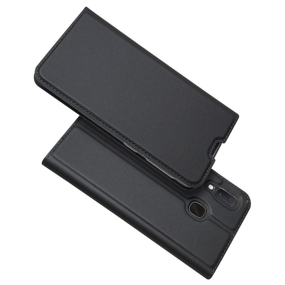 Custodia Per Supporto Per Scheda di Adsorbimento Magnetico Per Samsung Galaxy A20e Con Supporto Pieghevole - Nero