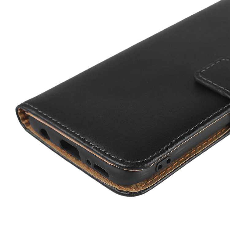 Genuine Leather Wallet Phone Cover wth Stand for Samsung Galaxy A40 - Black-10