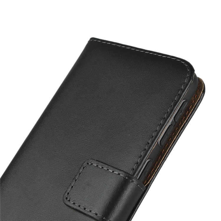 Genuine Leather Wallet Phone Cover wth Stand for Samsung Galaxy A40 - Black-8