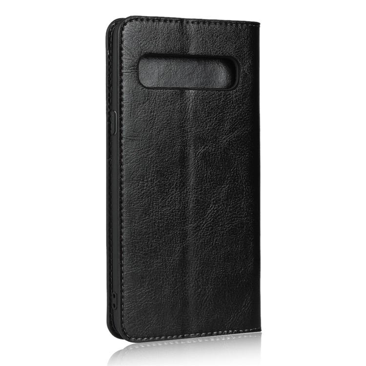 Crazy Horse Wallet Stand Genuine Leather Case for Samsung Galaxy S10 5G - Black-3