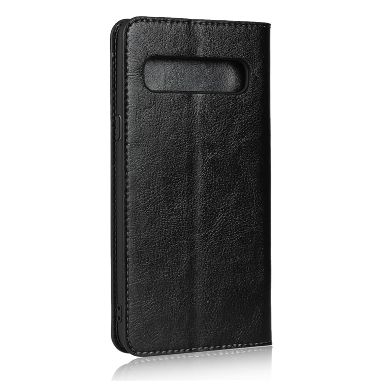 Crazy Horse Wallet Stand Genuine Leather Case for Samsung Galaxy S10 5G - Black-3