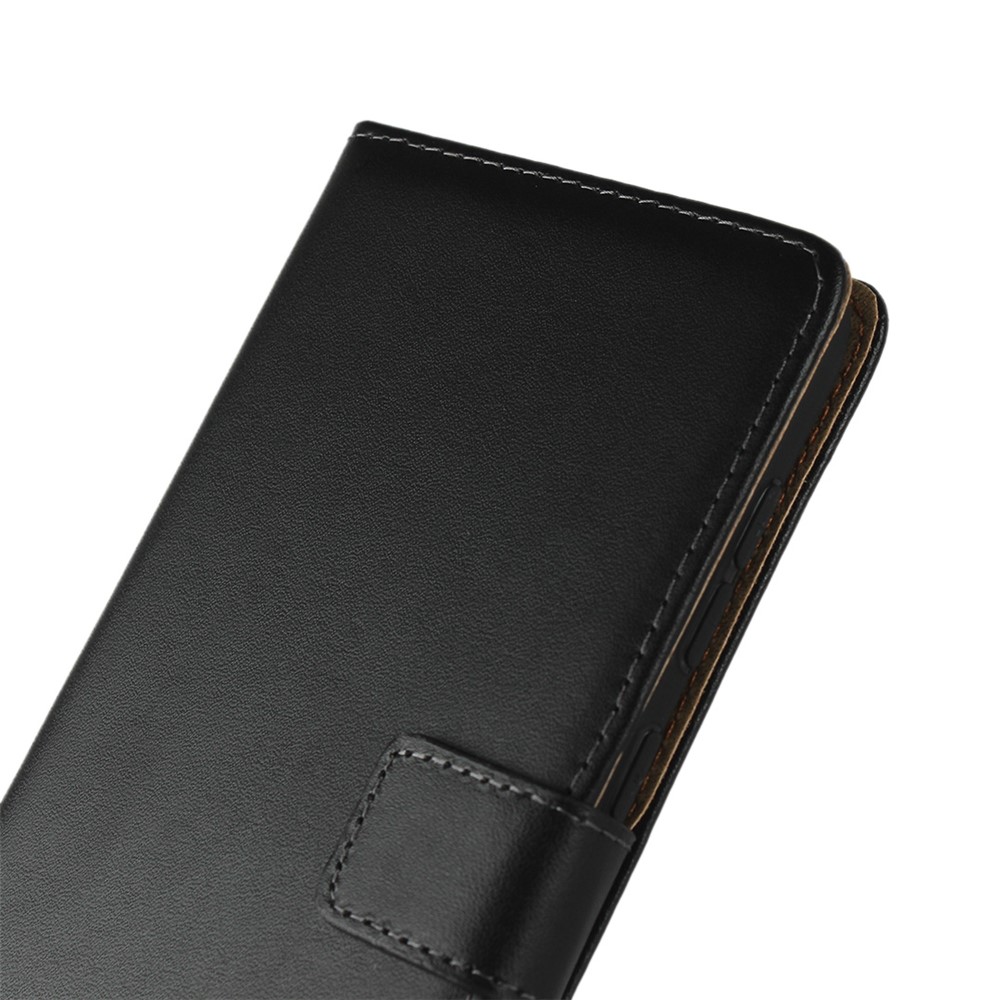 Capa De Telefone Da Carteira De Couro Genuína Com O Suporte Para O Samsung Galaxy A70 - Preto