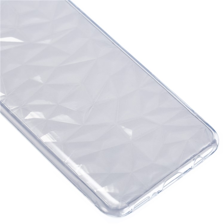 3D Diamond Grain Soft TPU Phone Cover for Samsung Galaxy A50 - Transparent-4