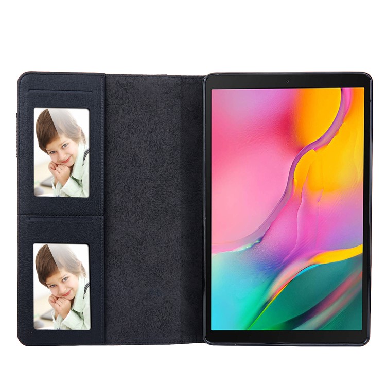 CMAI2 Card Slots Stand Tablet Leather Case with Stylus Pen Holder for Samsung Galaxy Tab A 10.1 (2019) SM-T515 / SM-T510 - Black-4