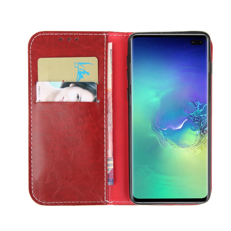 Peace Dove Series Leather Wallet Stand Cellphone Case for Samsung Galaxy S10e - Red-4