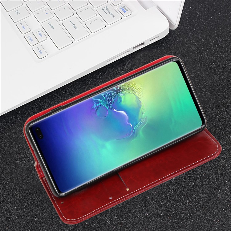 Peace Dove Series Leather Wallet Stand Cellphone Case for Samsung Galaxy S10e - Red-6