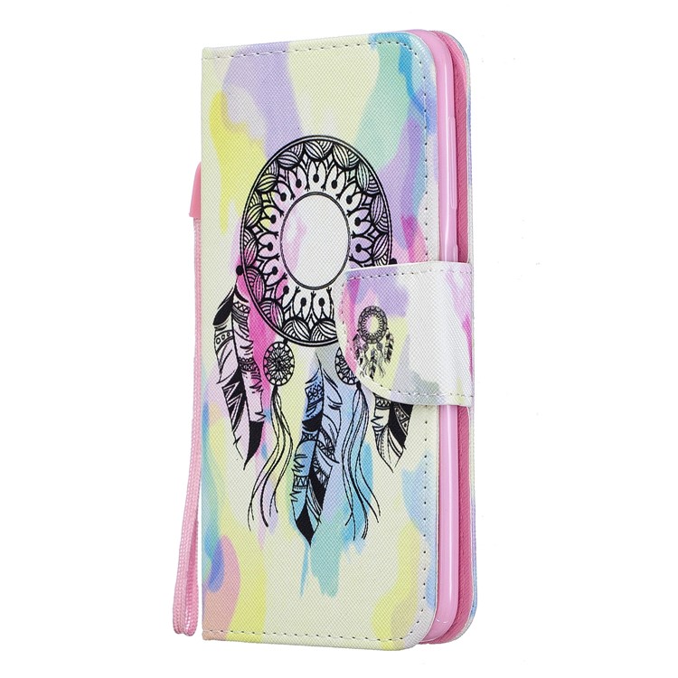 Pattern Printing Leather Wallet Case for Samsung Galaxy A50 - Dream Catcher-2