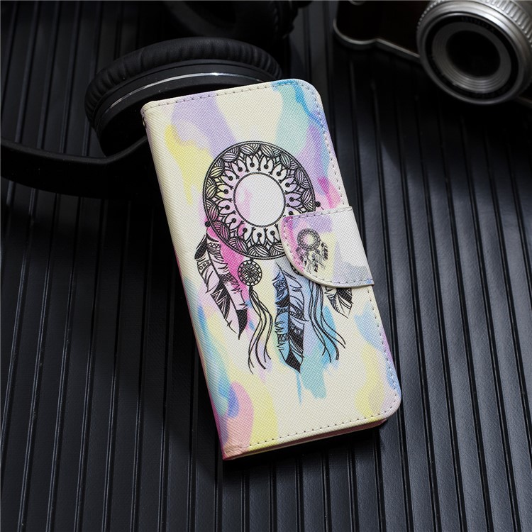 Pattern Printing Leather Wallet Case for Samsung Galaxy A50 - Dream Catcher-7