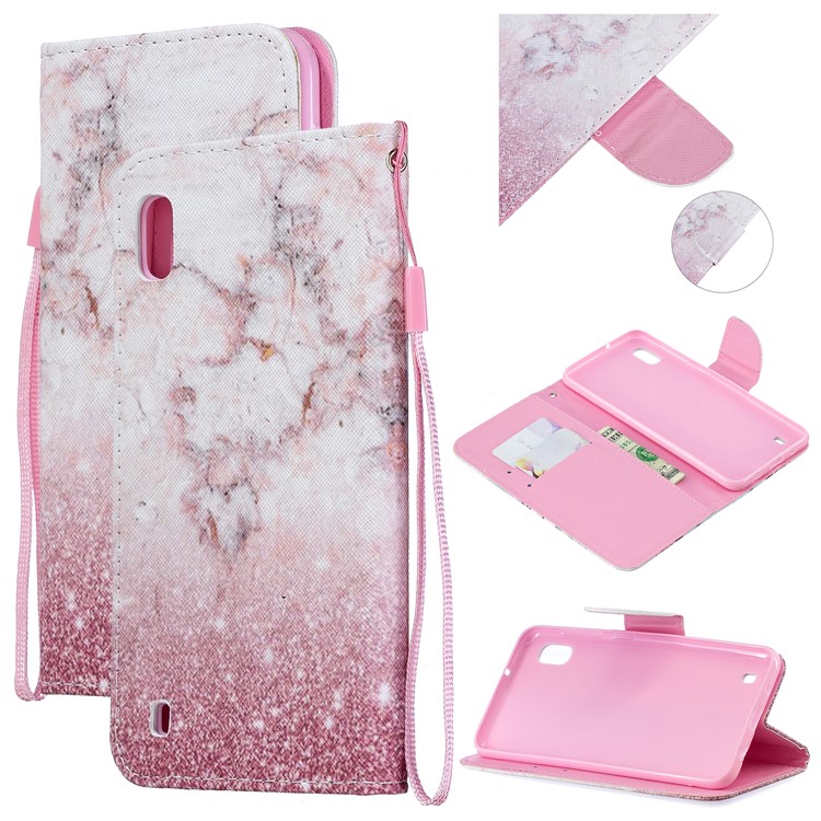 Pattern Printing Leather Wallet Case for Samsung Galaxy A10 - Colorized Pattern-1
