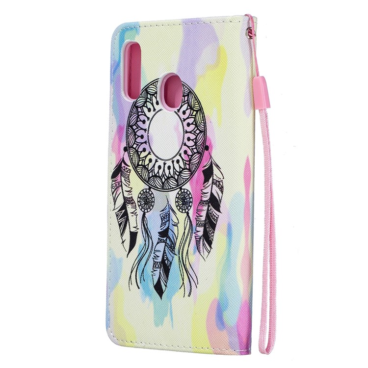 Pattern Printing Leather Wallet Case for Samsung Galaxy A20/A30 - Dream Catcher-3