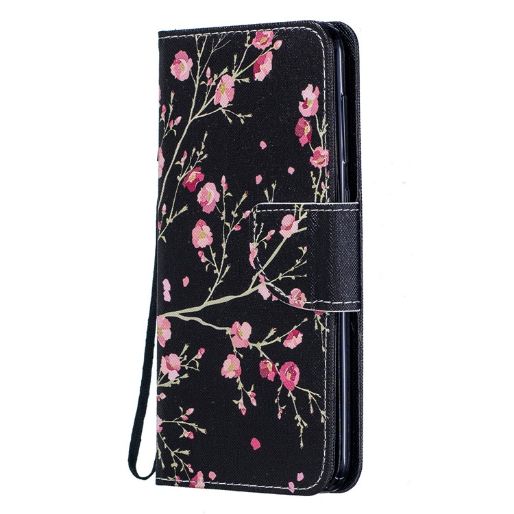Pattern Printing Leather Wallet Case for Samsung Galaxy A20/A30 - Vivid Flowers-2