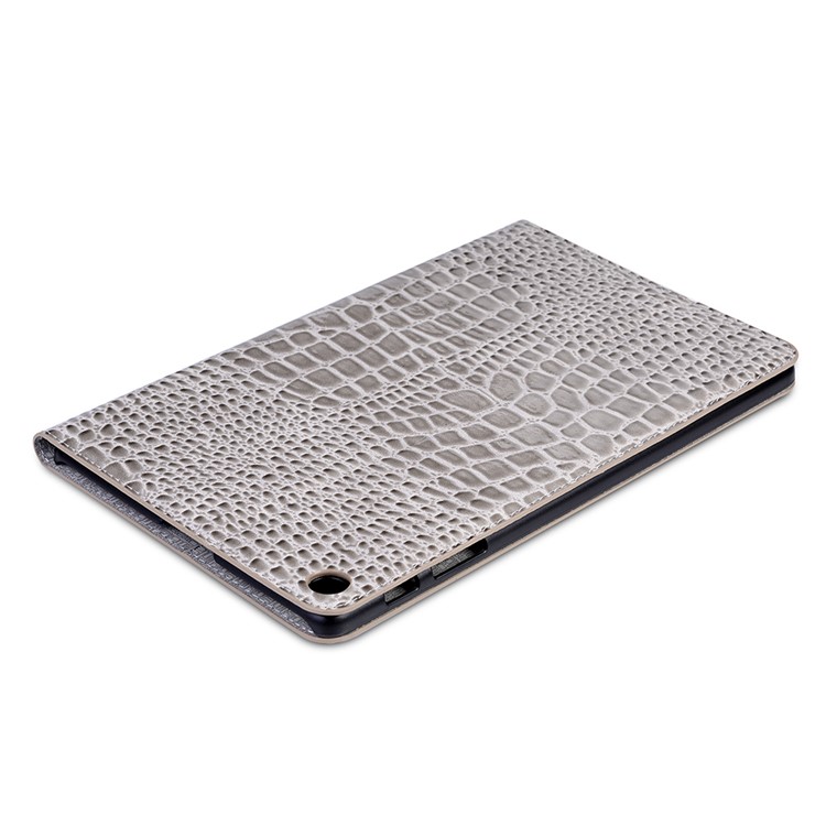 Crocodile Skin Wallet Stand Leather Tablet Case for Samsung Galaxy Tab A 10.1 (2019) T510/T515 - Grey-6